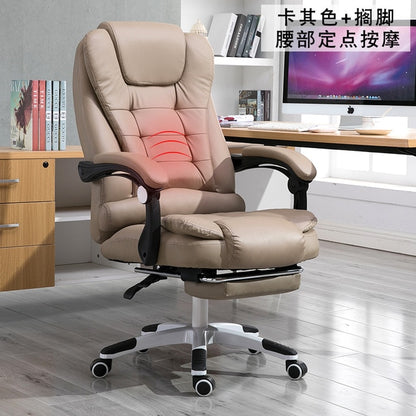 EU Household Work Office Lie Boss gaming Massage Footrest Lift Swivel Main Genuine Art computer game ergonomic leather Chair RU